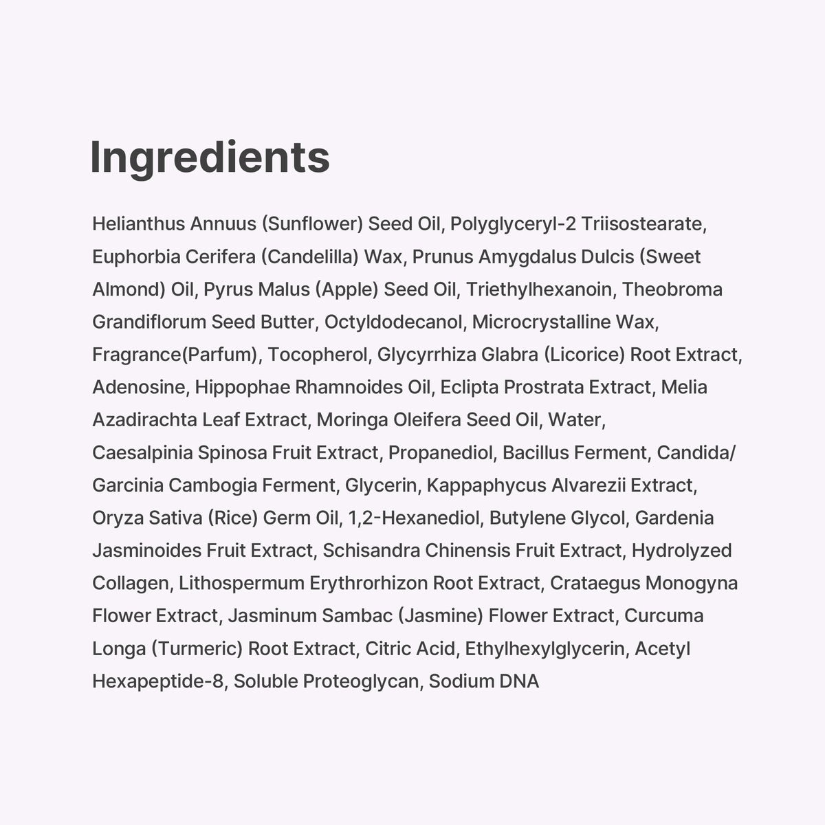 KAHI Eye Balm full ingredients list
