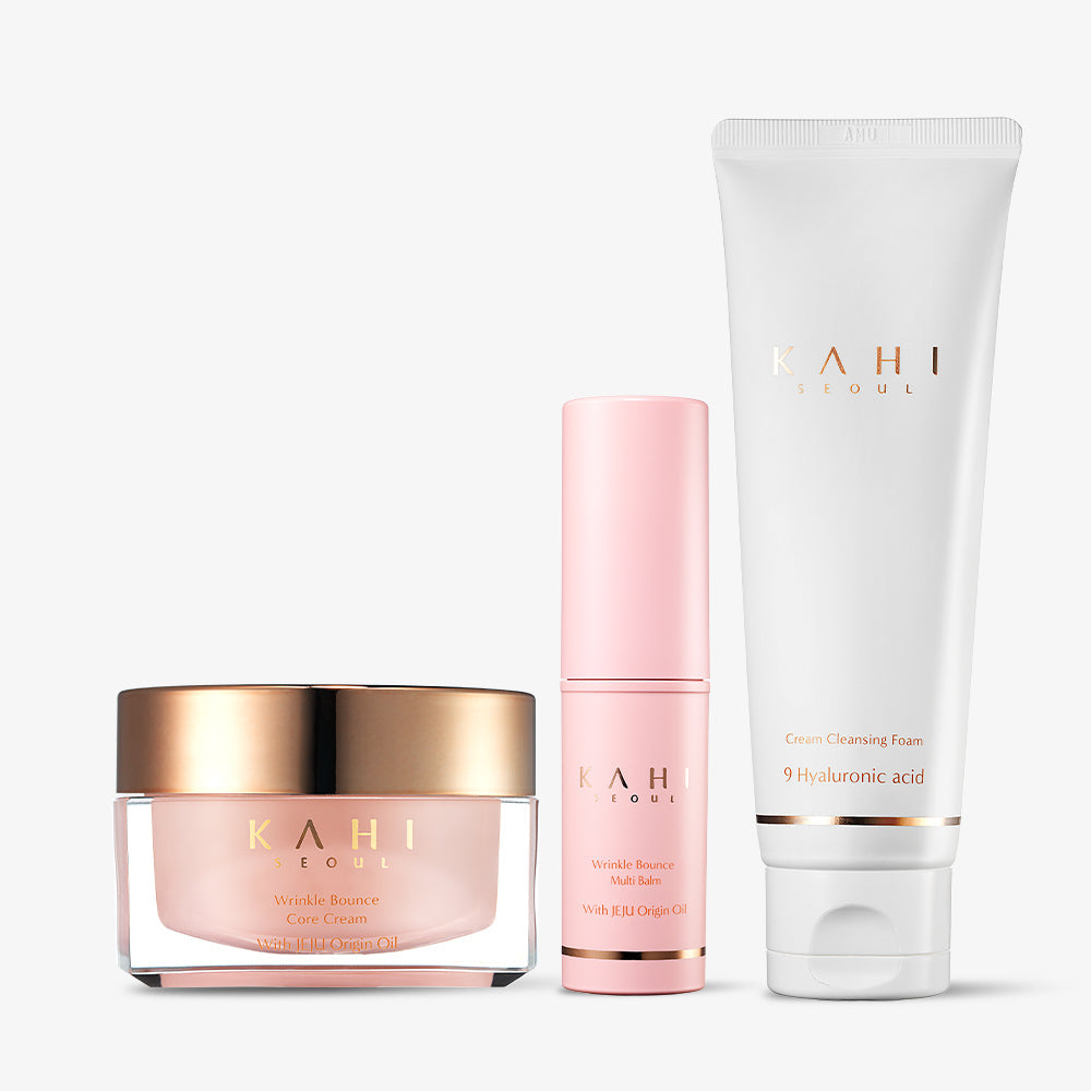 KAHI Cleanse and Care Set: Cleansing Foam, Core Cream and Multi Balm